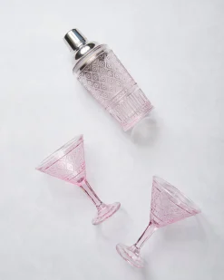Claro Pink Cocktail Shaker & Martini Set in Pink