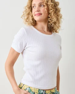 Cloud in Pointelle Short Sleeve Tee