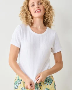Cloud in Pointelle Short Sleeve Tee