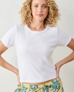 Cloud in Pointelle Short Sleeve Tee