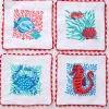 Cocktail Napkins in Stained Glass Sea