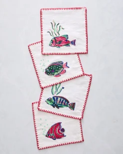 Cocktail Napkins in Tropical Fish