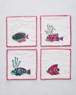 Cocktail Napkins in Tropical Fish