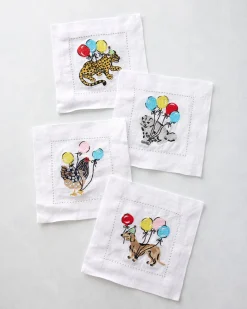 Cocktail Napkins Set of 4 in Birthday Bagheera