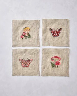 Cocktail Napkins Set of 4 in Butterfly Forager
