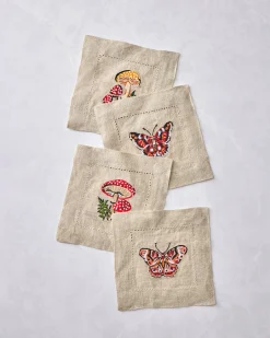Cocktail Napkins Set of 4 in Butterfly Forager