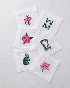 Cocktail Napkins Set of 6 in Mah Jongg Menagerie