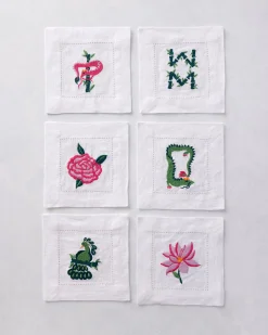 Cocktail Napkins Set of 6 in Mah Jongg Menagerie