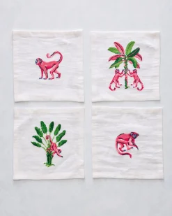 Cocktail Napkins Set Of 4 in Royal Palms