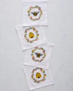 Cocktail Napkins Set Of 4 in Sweet Bee