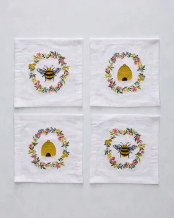 Cocktail Napkins Set Of 4 in Sweet Bee