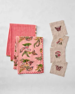 Cocktail Napkins & Tea Towels Bundle in Butterfly Forager