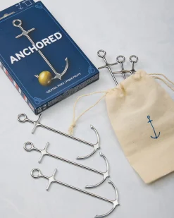 Cocktail Picks Set Of 6 in Silver Anchor