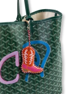 Cowboy Boot Bag Charm in Pink