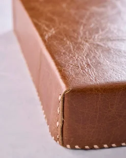 Cowhide Hairon Leather Tray in Brown