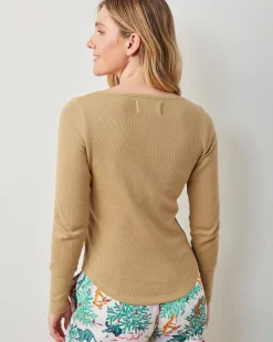 Cozy Henley in Moss