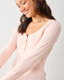 Cozy Henley in Pink Whisper