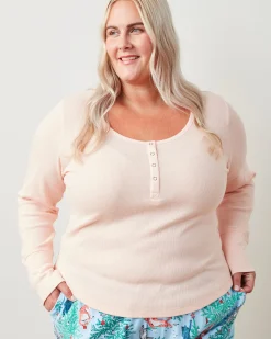 Cozy Henley in Pink Whisper