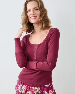 Cozy Henley in Wine