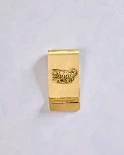 Crocodile Money Clip in Gold