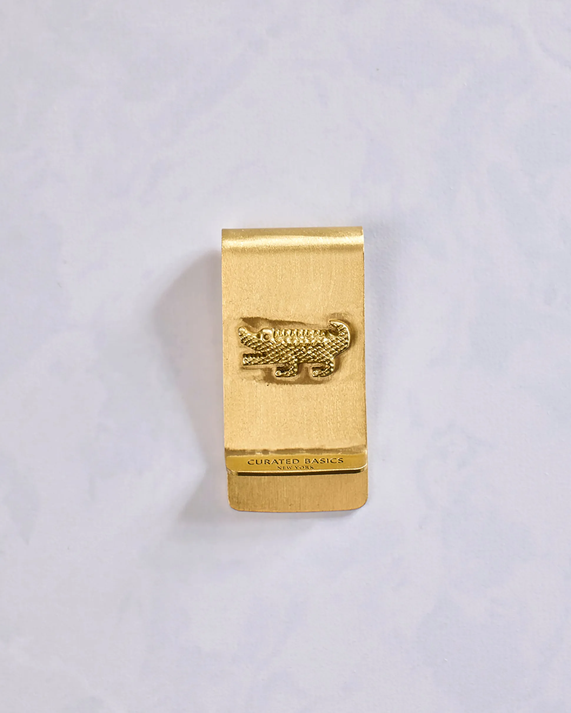 Crocodile Money Clip in Gold