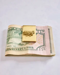 Crocodile Money Clip in Gold