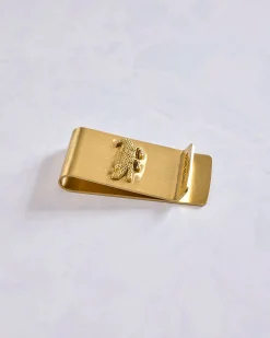 Crocodile Money Clip in Gold