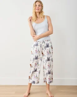 Cropped PJ Pant in Paris Getaway