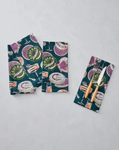 Dinner Napkins Set of 4 in Champagne & Caviar