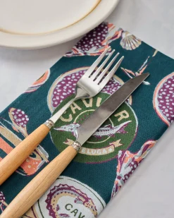 Dinner Napkins Set of 4 in Champagne & Caviar