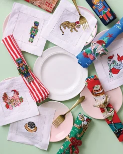Dinner Napkins Set of 4 in Chunky Painted Stripe