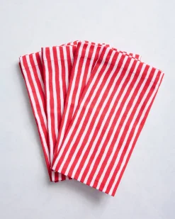 Dinner Napkins Set of 4 in Chunky Painted Stripe