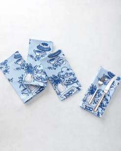 Dinner Napkins Set of 4 in High Tea Toile