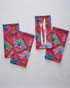 Dinner Napkins Set Of 4 in Palm Tree Paradise
