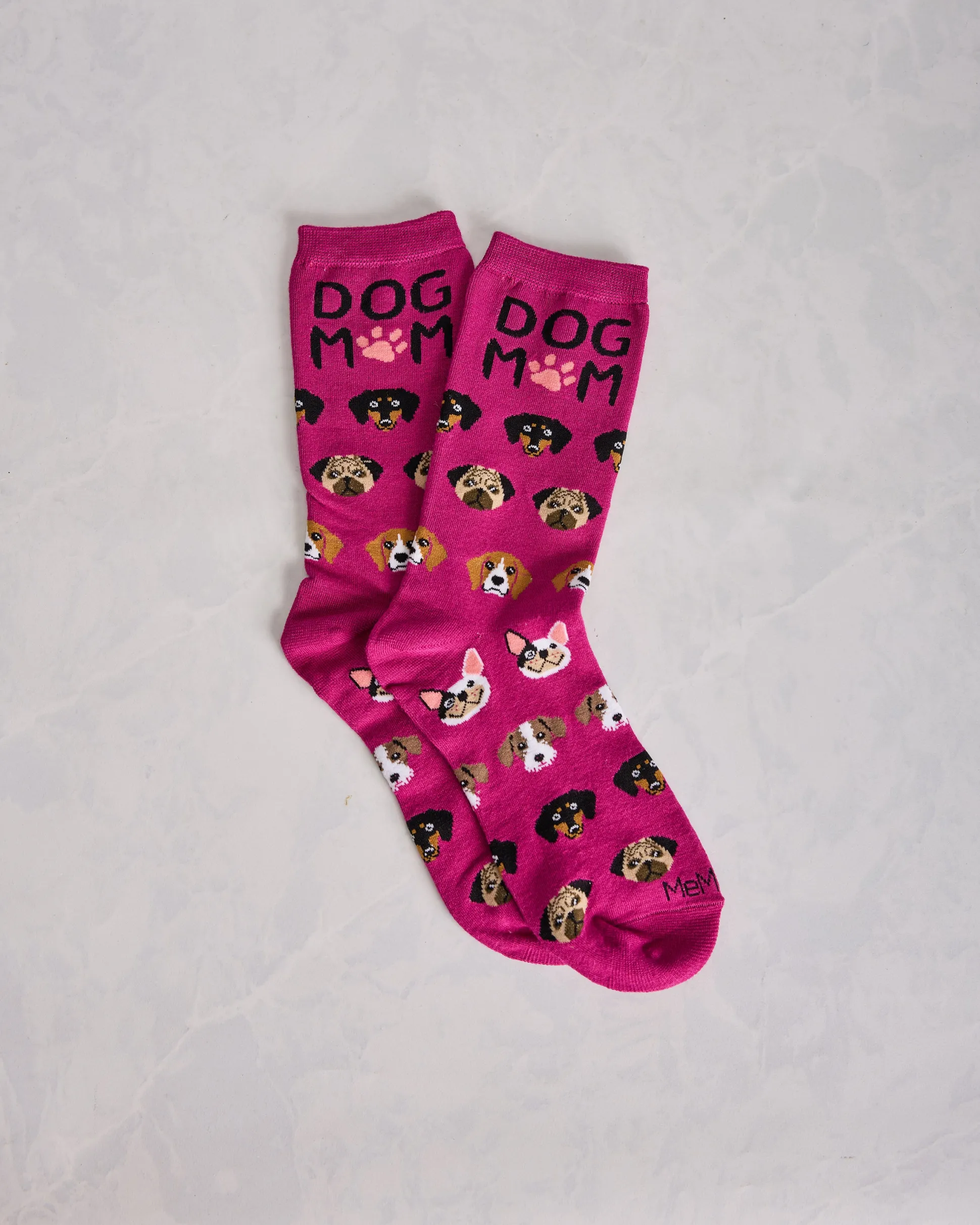 Dog Mom Bamboo Crew in Fuchsia