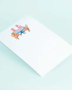 Dogs Playing Mahjong Notepad in White