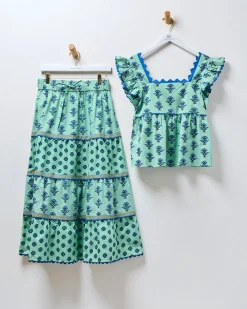 Dunmore Blouse & Meadow Skirt Bundle in Aviary Flowers