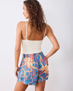 Eco Satin Boyfriend Boxer in Octopus Isle