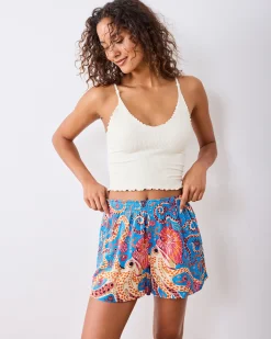 Eco Satin Boyfriend Boxer in Octopus Isle