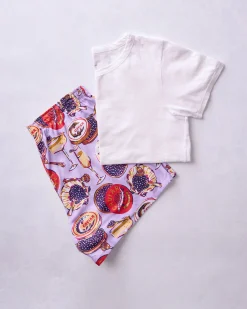 Eco Satin Boyfriend Boxers & Saturday Tee Bundle in Champagne & Caviar