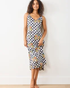 Eco Satin Chic to Sleep Nightie in Courtly Check Bagheera