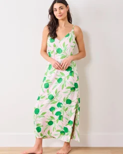 Eco Satin Chic To Sleep Nightie in Lime Zest