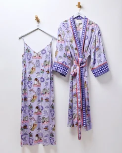 Eco Satin Chic to Sleep Nightie & Robe Bundle in Fancy Dogs