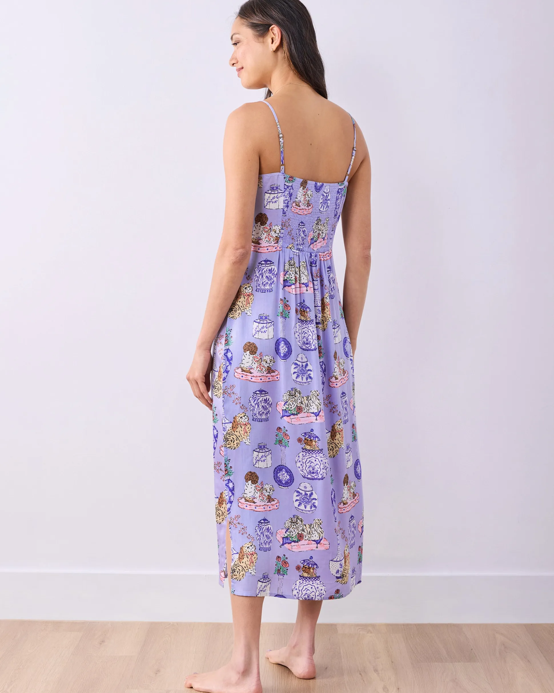 Eco Satin Chic to Sleep Nightie & Robe Bundle in Fancy Dogs