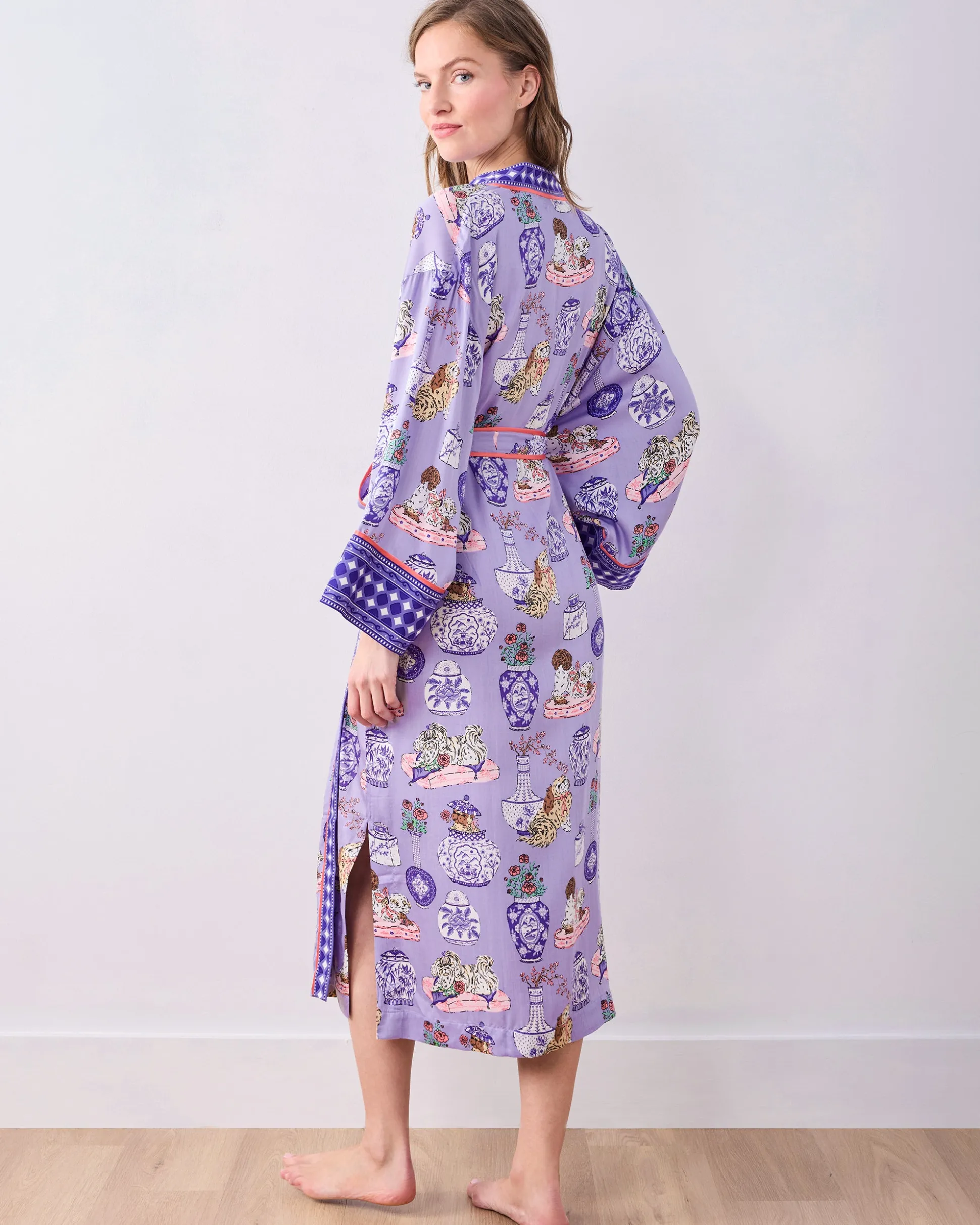 Eco Satin Chic to Sleep Nightie & Robe Bundle in Fancy Dogs