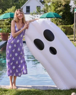 Eco Satin Chic to Sleep Nightie in Gardening Ghosts
