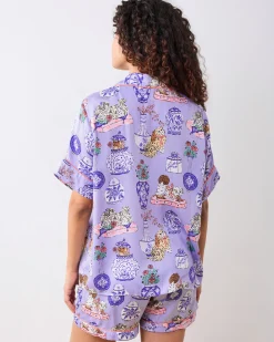 Eco Satin Classic Short Set in Fancy Dogs