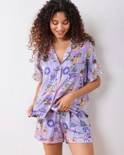 Eco Satin Classic Short Set in Fancy Dogs