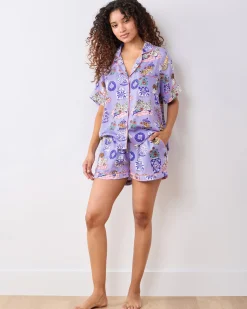 Eco Satin Classic Short Set in Fancy Dogs