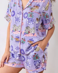 Eco Satin Classic Short Set in Fancy Dogs